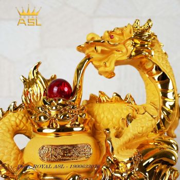 Rồng Mạ Vàng Tài Lộc - Có Ngọc Trân Châu - RMV01-2