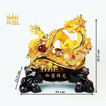 Rồng Mạ Vàng Cát Tường Như Ý - Lớn - RMV06