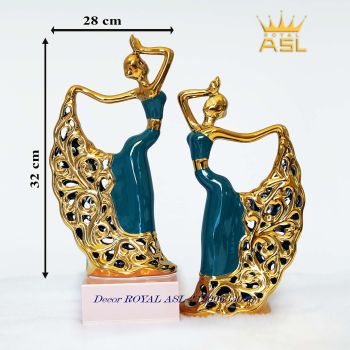 Decor Trang Trí Để Bàn Thiếu Nữ Nhảy Múa Phong Cách Bắc Âu Ấn Tượng- Màu Xanh Lục Đậm – TCG01-DC