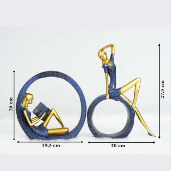 Tượng Decor Nghệ Thuật Hai Thiếu Nữ Đọc Sách - TCG12