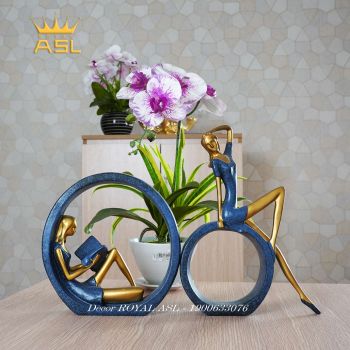 Tượng Decor Nghệ Thuật Hai Thiếu Nữ Đọc Sách - TCG12