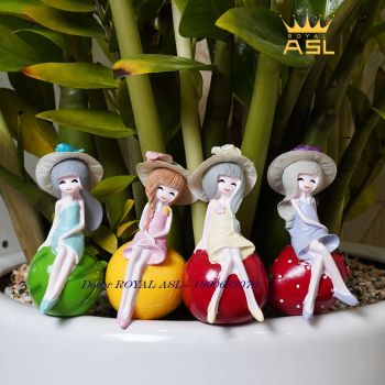 Combo Decor Để Bàn 4 Cô Gái Trái Cây Dễ Thương - TCG13