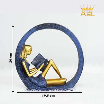 Tượng Decor Nghệ Thuật Thiếu Nữ Đọc Sách - TCG15