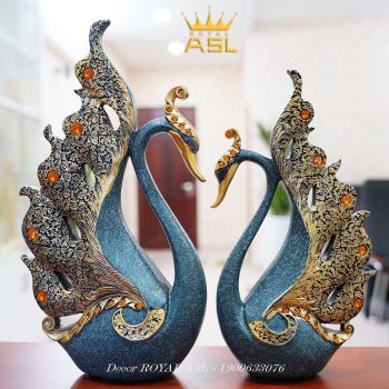 Decor Đôi Thiên Nga Uyên Ương Ấn Tượng- Màu Xanh Dương - TN087