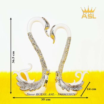 Decor Đôi Thiên Nga Uyên Ương Sứ Phong Cách Thời Thượng- Màu Trắng - TN090