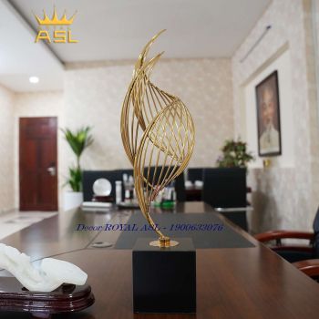 Decor Tháp Xoắn Nghệ Thuật Mạ Đồng Sang Trọng -Cỡ Lớn (30*43cm)- TS02