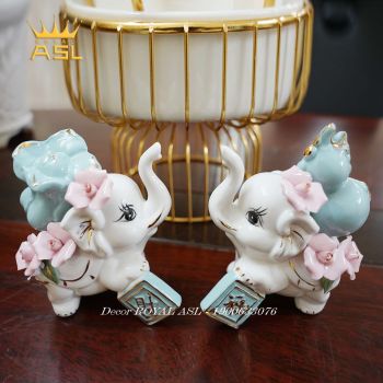 Cặp Voi Hồ Lô May Mắn Tài Lộc - CẶP LỚN - VHL0075