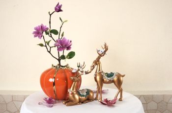 Combo Đôi Nai Và Bình Hoa Gốm Cao Cấp - HN074